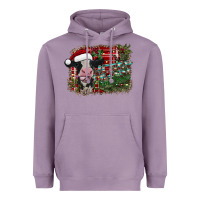 Lavender merry christmas cow Heavyweight Hoodie - CowhideDigitalArt