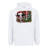 White merry christmas cow Heavyweight Hoodie - CowhideDigitalArt