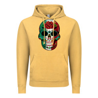 Vintage Mustard Mexican Skull Vintage Hoodie - texasbilliewilder