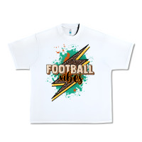 White Football vibes Urban Heavy Tee - NancyCooperArtShop