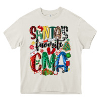 Cream santas favorite cma nurse Heavy Core Tee - MaliasSmallBusiness
