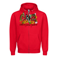 Red christmas cna certified nursing assistant Zipper Hoodie - FaDigitalArtStudio