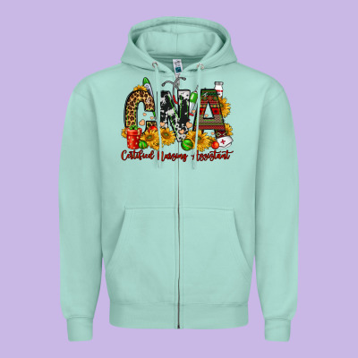 Christmas Cna Certified Nursing Assistant Zipper Hoodie Designed By Fadigitalartstudio