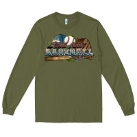 Army Green Wild about Baseball Long Sleeve Tee - HowdyJamesFarm