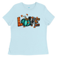 Baby Blue fall love Ladies Tee - RanaPortraitStore