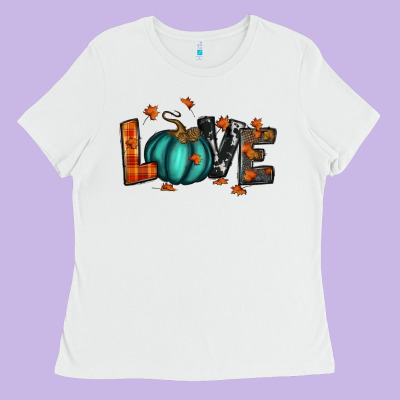 Fall Love Ladies Tee Designed By Ranaportraitstore