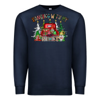 Navy hanging with my gnomies Premium Sweatshirt - CowhideDigitalArt