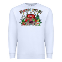 White hanging with my gnomies Premium Sweatshirt - CowhideDigitalArt