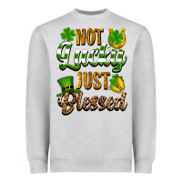 Heather Grey St. Patrick's Not lucky just blessed Heavyweight Sweatshirt - OliviaCreatesArt