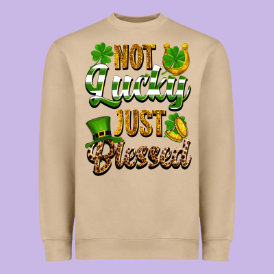 St. Patrick's Not Lucky Just Blessed Heavyweight Sweatshirt Designed By Oliviacreatesart