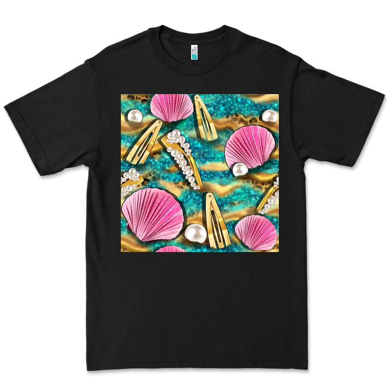 Hair Clasp And Sea Shells With Leopard Beach Seamless Pattern Bbs Premium Tee by BundleAndBundleShop | Teevron