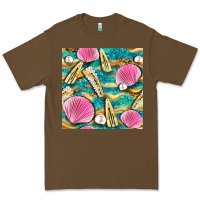 Cacao hair clasp and sea shells with leopard beach seamless pattern bbs Premium Tee - BundleAndBundleShop