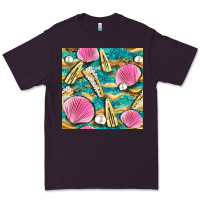 Plum hair clasp and sea shells with leopard beach seamless pattern bbs Premium Tee - BundleAndBundleShop
