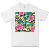 White hair clasp and sea shells with leopard beach seamless pattern bbs Premium Tee - BundleAndBundleShop