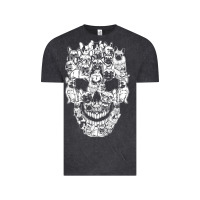 Vintage Black Matching Family French Bulldog Dog Skull Costume Halloween Vintage Tee - maiPhamDesign