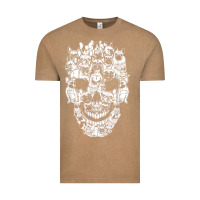 Vintage Coffee Matching Family French Bulldog Dog Skull Costume Halloween Vintage Tee - maiPhamDesign