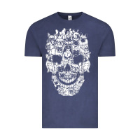 Vintage Denim Matching Family French Bulldog Dog Skull Costume Halloween Vintage Tee - maiPhamDesign