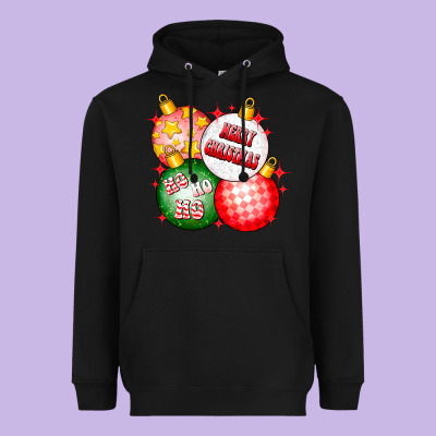 Merry Christmas Ball Heavyweight Hoodie Designed By Cowhidedigitalart