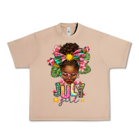 Burro July Girl Afro Woman Summer Urban Heavy Tee - texasbilliewilder