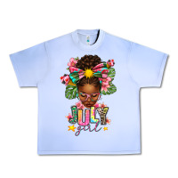 Grape Ice July Girl Afro Woman Summer Urban Heavy Tee - texasbilliewilder