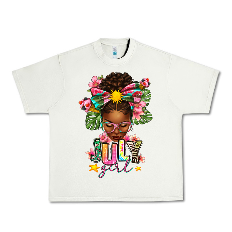 July Girl Afro Woman Summer Urban Heavy Tee by texasbilliewilder | Teevron