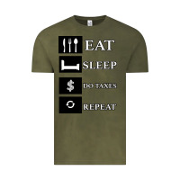 Vintage Olive Tax Day Eat Sleep Do Taxes Repeat Gift Vintage Tee - Bettercallsaul
