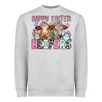 Heather Grey Happy Easter Heifers Heavyweight Sweatshirt - OliviaCreatesArt