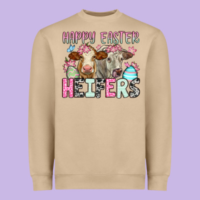 Happy Easter Heifers Heavyweight Sweatshirt Designed By Oliviacreatesart