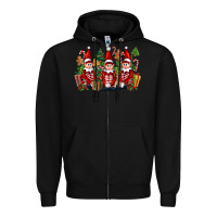 Black Christmas Elfs Zipper Hoodie - FaDigitalArtStudio
