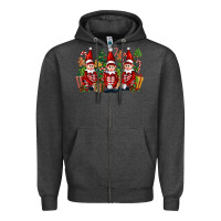 Charcoal Heather Christmas Elfs Zipper Hoodie - FaDigitalArtStudio