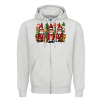 Dove Grey Christmas Elfs Zipper Hoodie - FaDigitalArtStudio