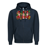 Navy Christmas Elfs Zipper Hoodie - FaDigitalArtStudio
