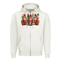 Oatmeal Heather Christmas Elfs Zipper Hoodie - FaDigitalArtStudio