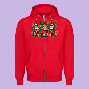 Christmas Elfs Zipper Hoodie Designed By Fadigitalartstudio