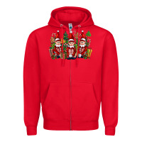 Red Christmas Elfs Zipper Hoodie - FaDigitalArtStudio