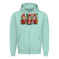 Seafoam Christmas Elfs Zipper Hoodie - FaDigitalArtStudio