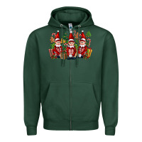 Sports Green Christmas Elfs Zipper Hoodie - FaDigitalArtStudio