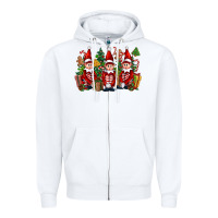 White Christmas Elfs Zipper Hoodie - FaDigitalArtStudio