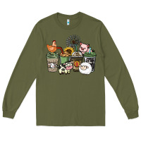 Army Green Farm animal coffee cups Long Sleeve Tee - HowdyJamesFarm