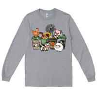 Heather Grey Farm animal coffee cups Long Sleeve Tee - HowdyJamesFarm