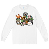 White Farm animal coffee cups Long Sleeve Tee - HowdyJamesFarm