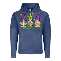 Vintage Denim Mardi Gras crew with gnomes Vintage Hoodie - NancyCooperArtShop