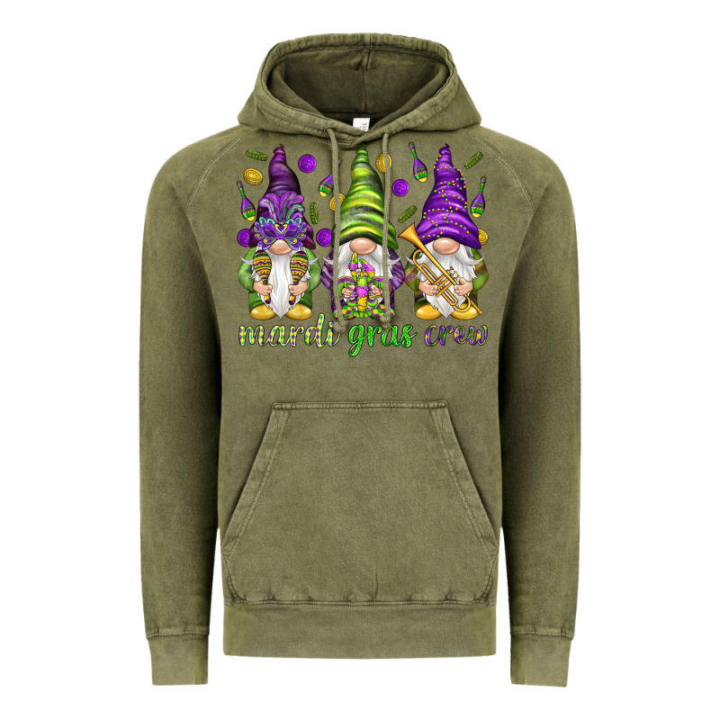 Mardi Gras Crew With Gnomes Vintage Hoodie by NancyCooperArtShop | Teevron
