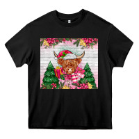Black pink christmas cow Heavy Core Tee - MaliasSmallBusiness