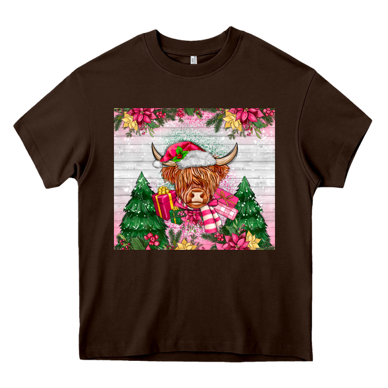 Pink Christmas Cow Heavy Core Tee by MaliasSmallBusiness | Teevron