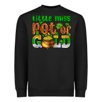 Black St. Patrick's little miss pot of gold Heavyweight Sweatshirt - OliviaCreatesArt