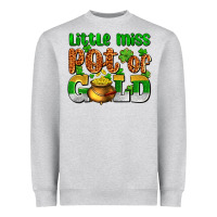 Heather Grey St. Patrick's little miss pot of gold Heavyweight Sweatshirt - OliviaCreatesArt