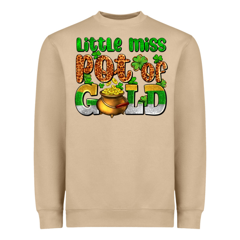 St. Patrick's Little Miss Pot Of Gold Heavyweight Sweatshirt by OliviaCreatesArt | Teevron