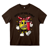 Chocolate Brown boujee softball mama Heavy Core Tee - JahusDesignShop
