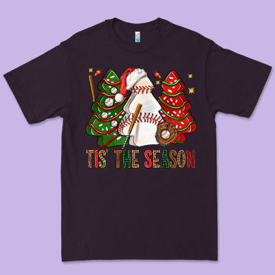 Tis' The Season Baseball Christmas Cakes Bbs Premium Tee Designed By Bundleandbundleshop